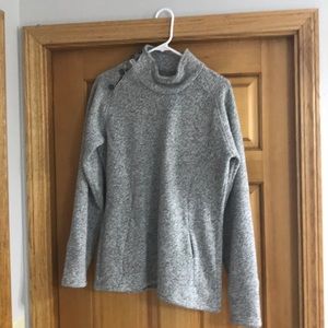 Sweater with button neck